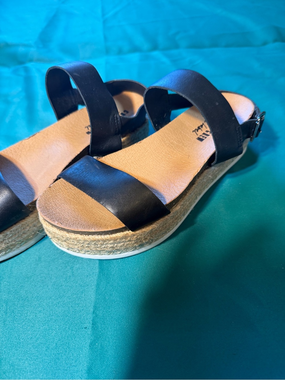 Black Women's Espadrille Platform Sandals